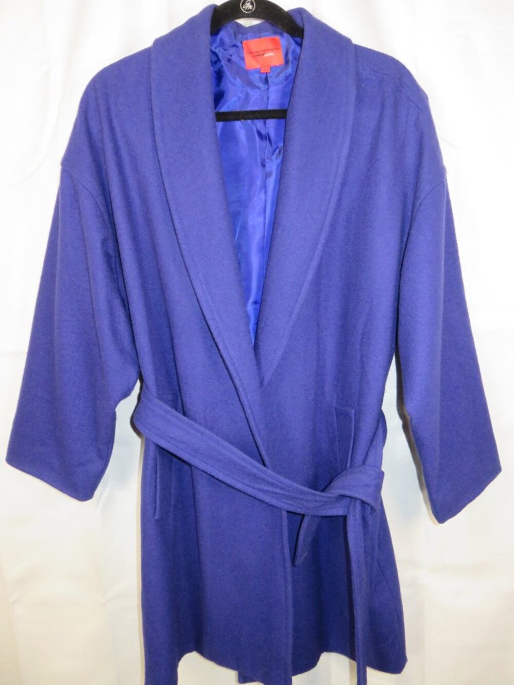 Narciso Rodriquez Coat Wool Blend Royal Blue Belted Lined Collared Women’s M